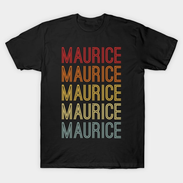 Maurice Name Vintage Retro Pattern T-Shirt by CoolDesignsDz